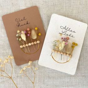 Karte Trockenblumen Trockenblumenkranz Glu?ckwunschkarte Karte Blumen Alles Liebe Viel Glu?ck Danke Gute Besserung A6 Karte - Etsy_de